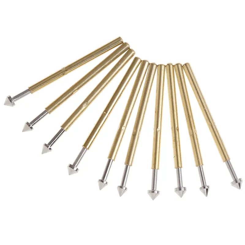 

100 X P75-E2 / P75-E3 пружинный тестовый зонд Pogo Pin 1,3 мм коническая головка с золотым покрытием 1,0 мм наперсток