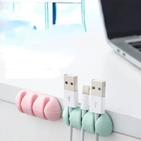 usb cable earphone wire protector earphone cable winder organizer charger cable holder fixing clips usb tie