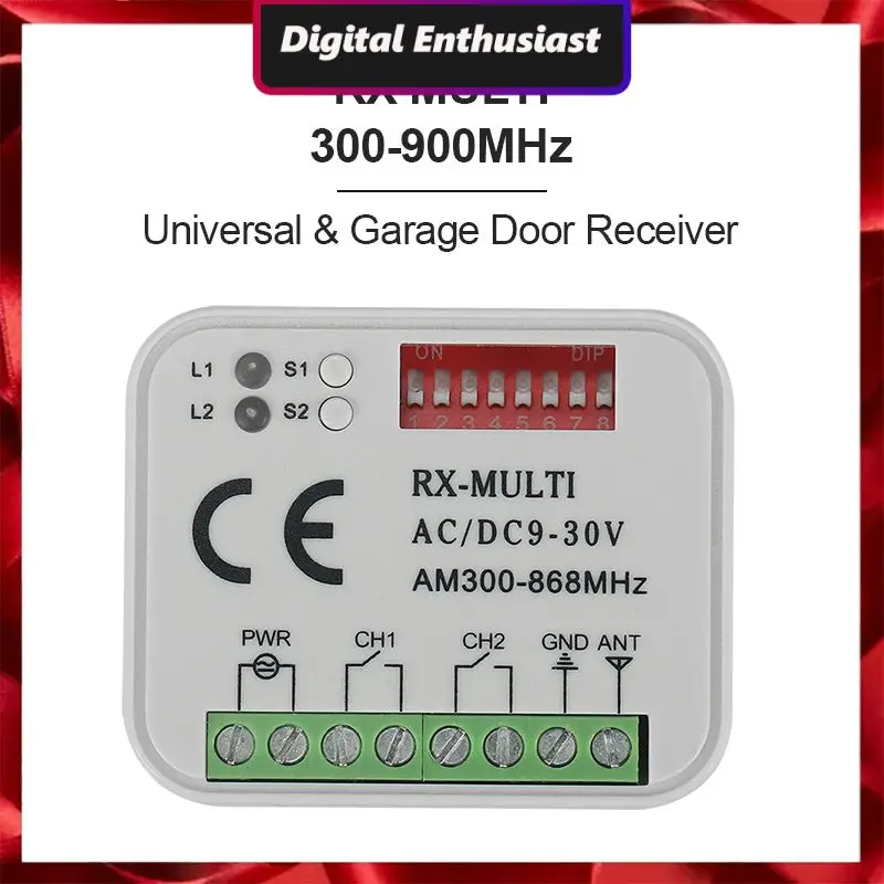 

Переключатель управления воротами, приемник управления гаражными командными воротами, многочастотный 300-868 МГц Rx мультиприемник