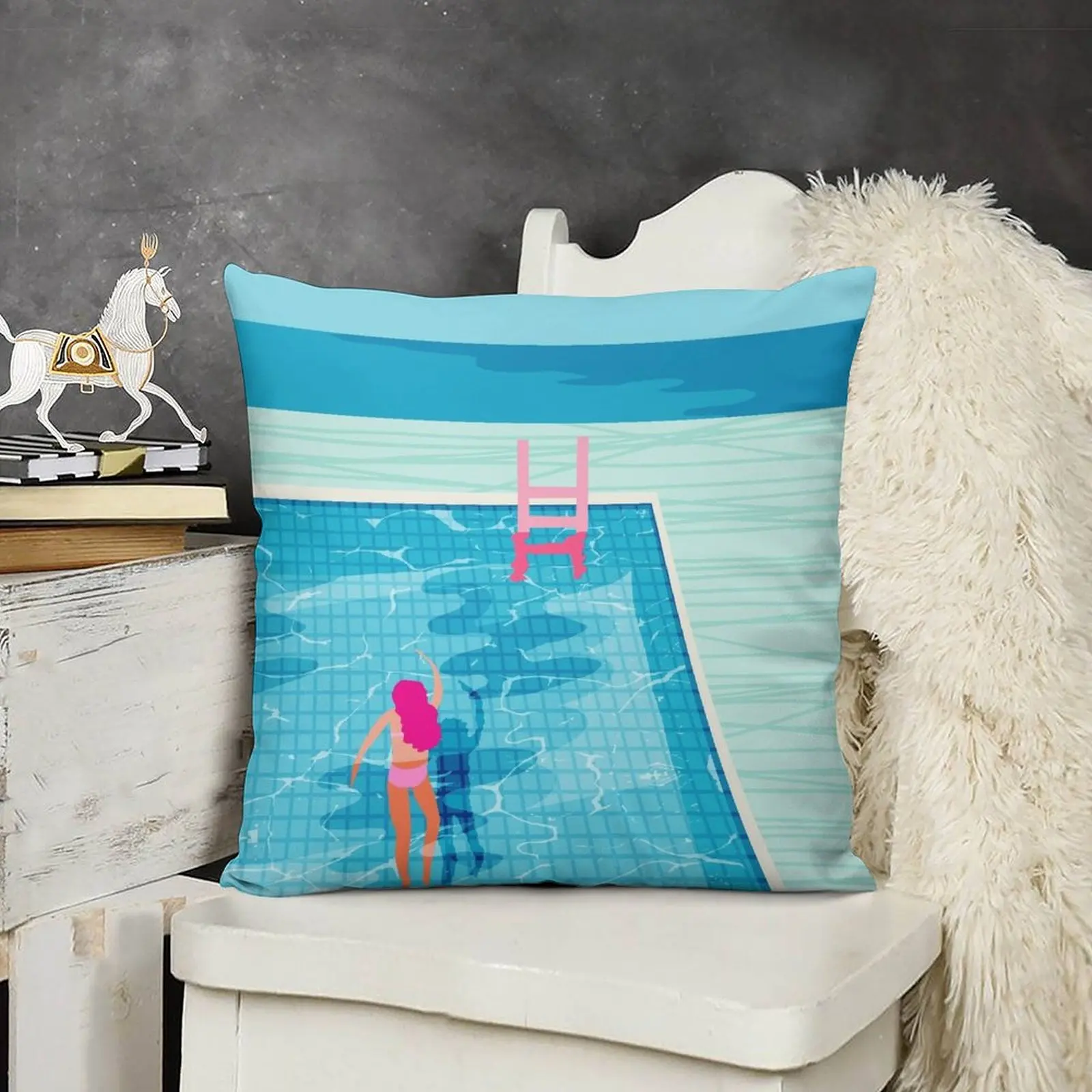 Глубоко-абстрактная Мемфис в стиле 1920-х годов Ретро Неоновые пальмовые пружины