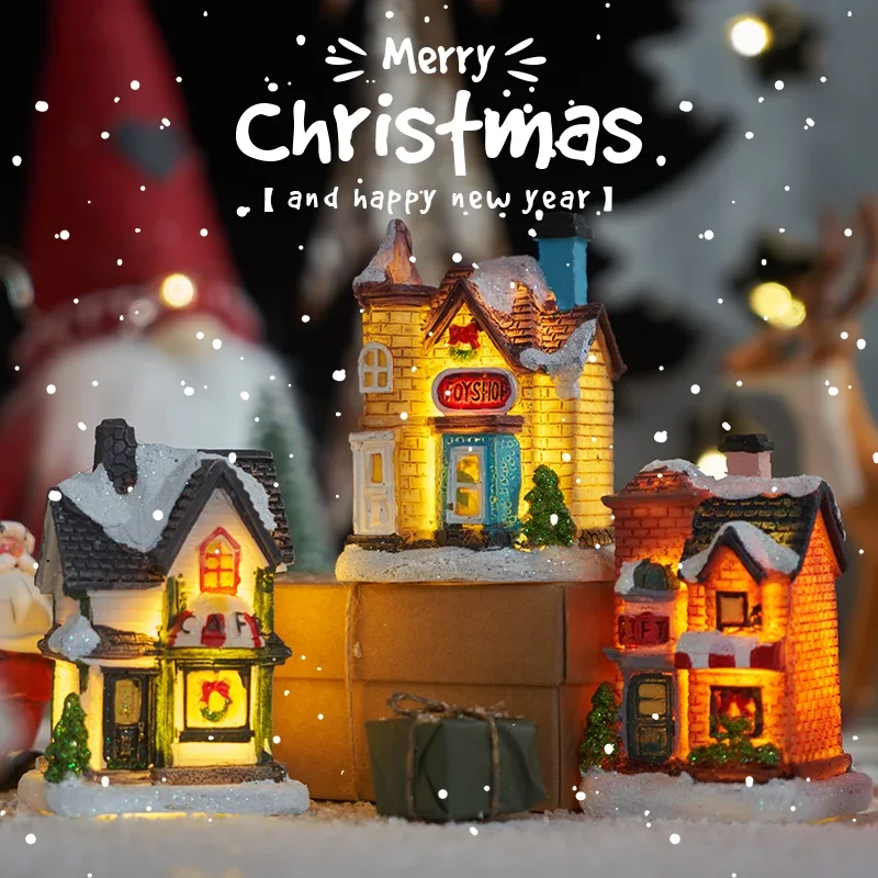 1 ~ 5 шт. светящийся замок скульптура снежного дома 2025 рождественские украшения