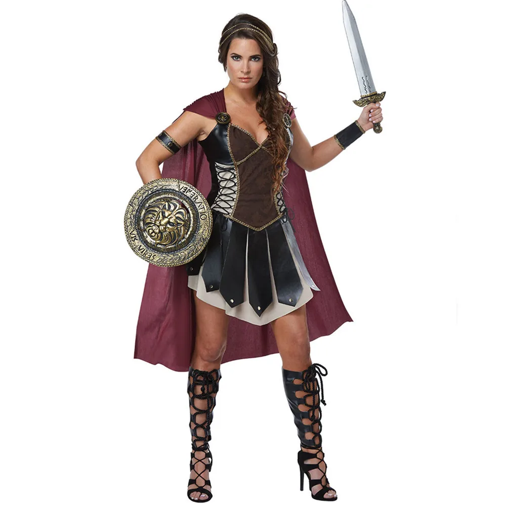 

Women's Roman Knight Warrior Role Playing Halloween Costumes Cosplay Adult Soldier Warrior Gladiator Costumes