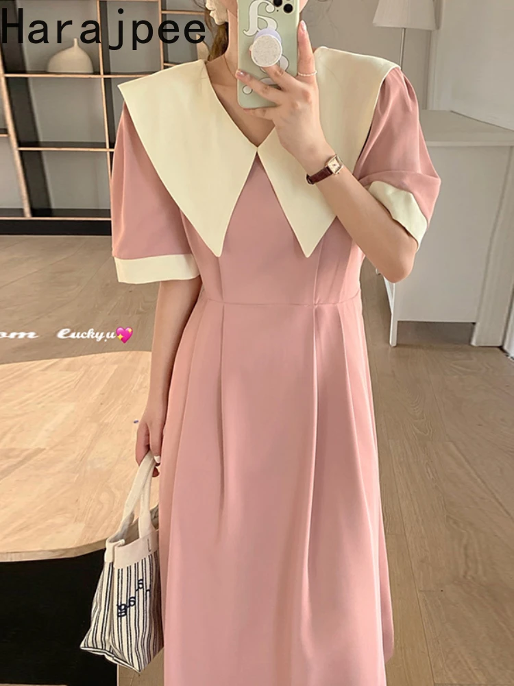 

Женское винтажное платье с отложным воротником, с пышными рукавами