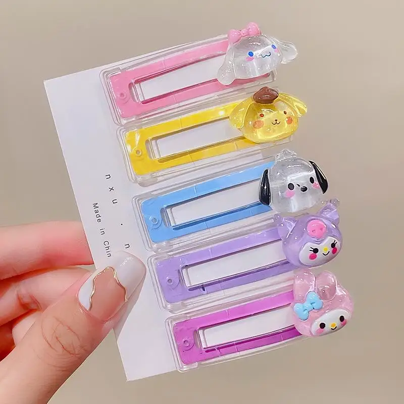 

Мультяшная заколка для волос Sanrio Kuromi Милая женская челка Bb зажим боковой зажим прозрачные трехмерные аксессуары для волос детский подарок