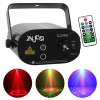 aucd mini portable ir remote 24 gobos rg laser beam projector lights mix 3w blue led background dj pary show stage lamp sl24rg