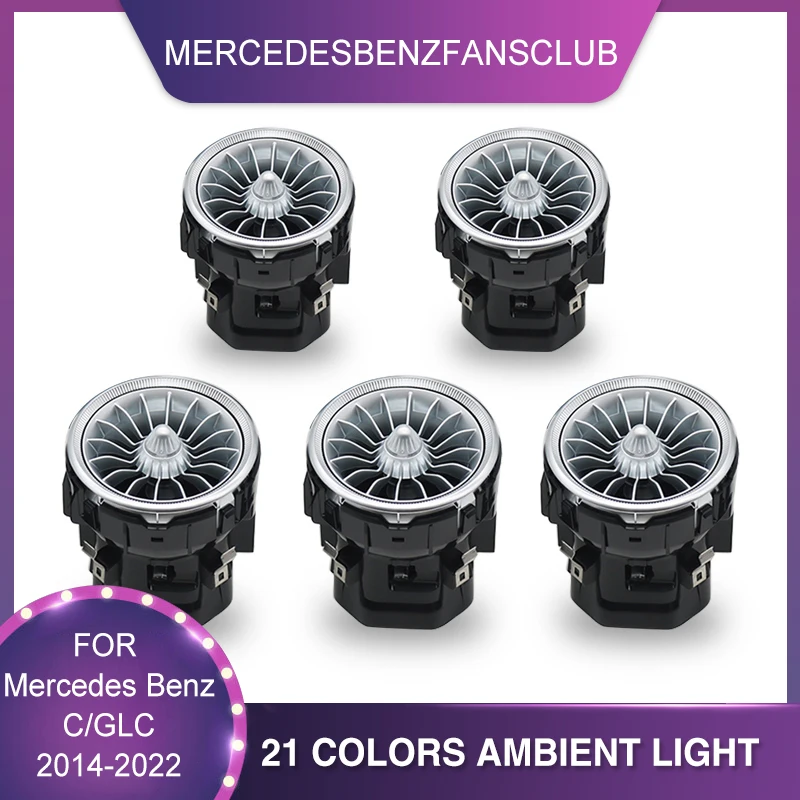 

3/12/64 Colour LED Air Conditioning Vents Ambient Light For Mercedes Benz W205 X253 C-Class GLC AMG C43 C63 Exhaust Nozzle Refit