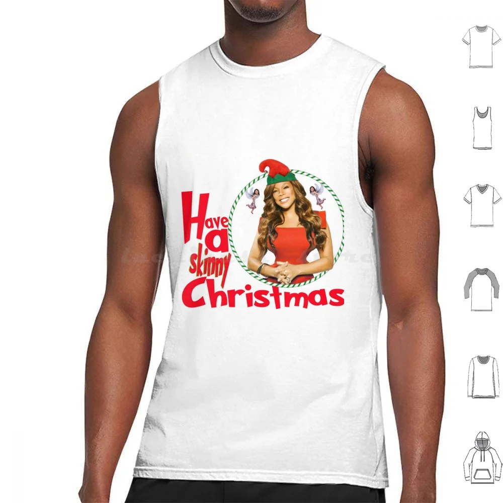 

Have A Skinny Christmas With Wendy! Tank Tops Print Cotton Christmas Holiday Season Winter Snow Snowman Snowflakes New