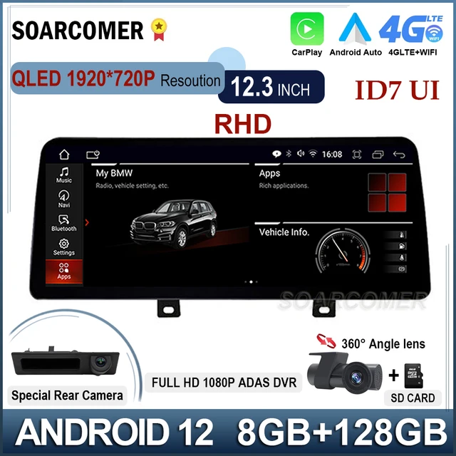 Автомобильный мультимедийный плеер, плеер на Android 12, с GPS, для BMW F30, F31, F22, F32, F33, F36, RHD, 12,3 дюйма, 4G 1