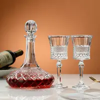 Relief Carved Decanter with Lid Lead-free Crystal Glass Wine Separator High-end Wine Bottle Luxury Wine Dispenser Gift Box 1.5L