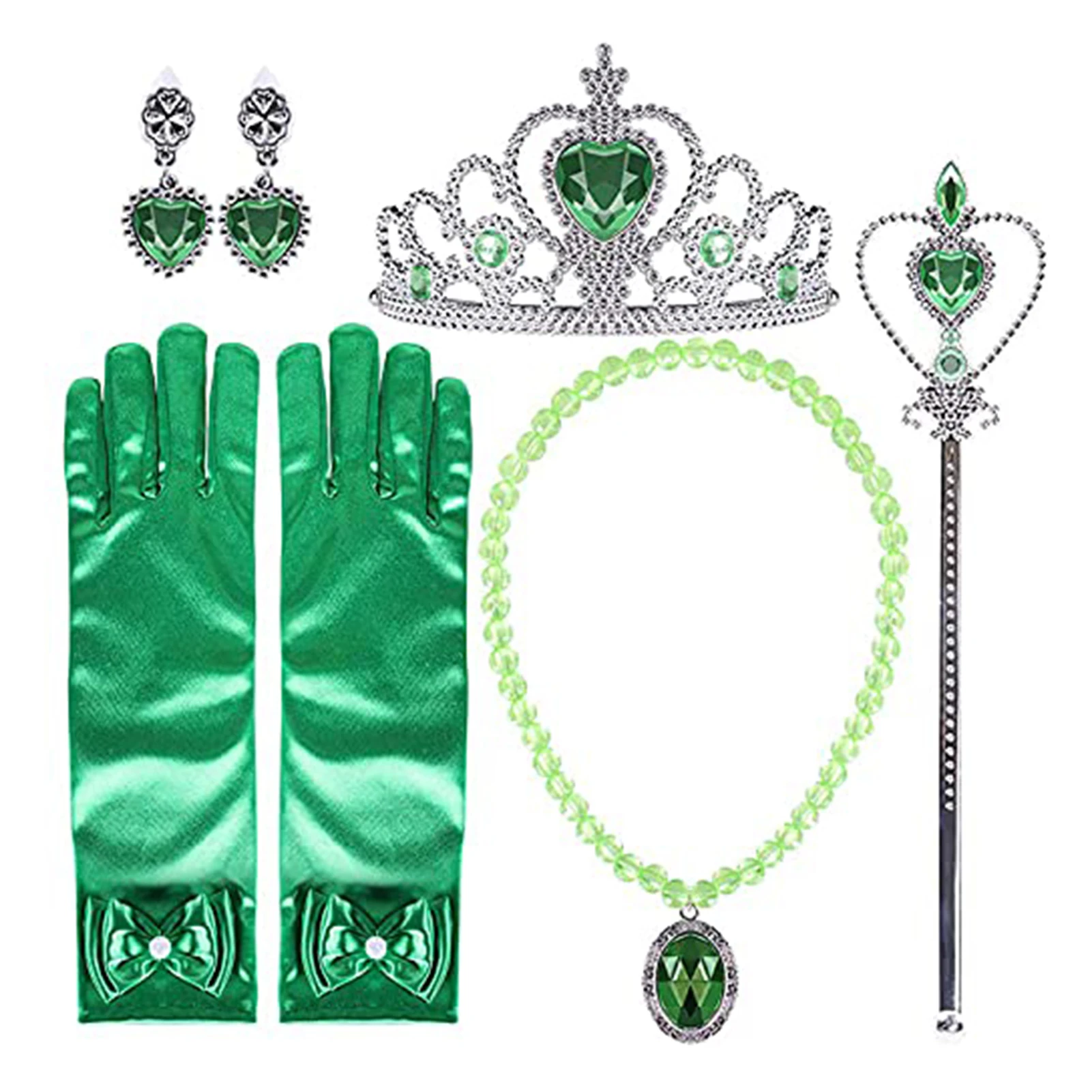 

Girls Princess Dress UpToddler Dress Up Princess Toys Princess Crown Gloves Wand Necklace Earrings Pretend Play Real Make Up Set