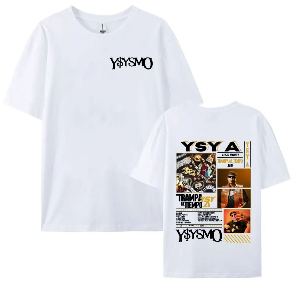 Фото Рэпер Ysy A Trampa Al Tiemopo Album Tour 2025 Футболки Мужчины Женщины Harajuku Ретро Мода Хип-Хоп Футболка Повседневные Хлопковые Футболки №3