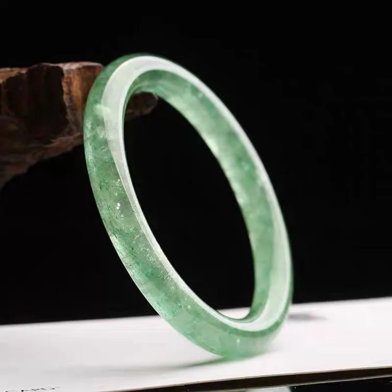 Женский Круглый браслет ручной работы с зеленой клубникой и кристаллами