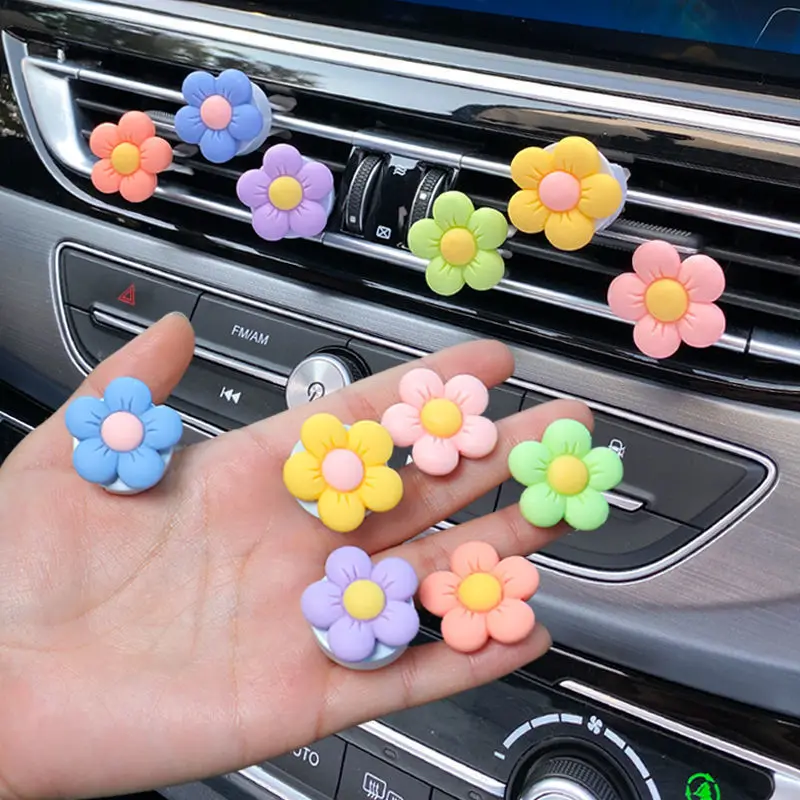 

Cute Flower Aromatherapy Car Air Outlet Decoration Perfume Clip Air Freshener Colorful Flora Decor Auto Accessories