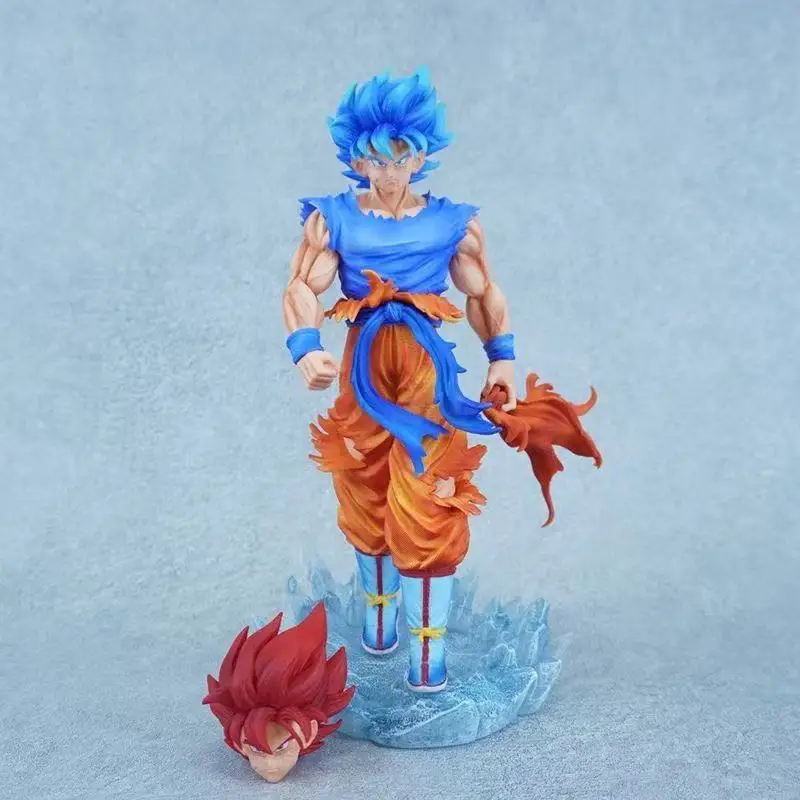 Фото Dragon Ball Z Son Goku ‌ Фигурка Замена головы Led Base Super Saiyan Goku Фигурки Gk Статуя Коллекция Модель Игрушки Подарки №1