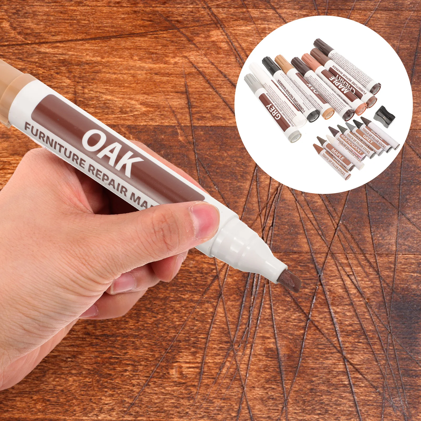 

Touch Marker Furniture Repairing Supplies Sharpener Wood Floor Kit Portable Paint Markers Fill Scratch Maker