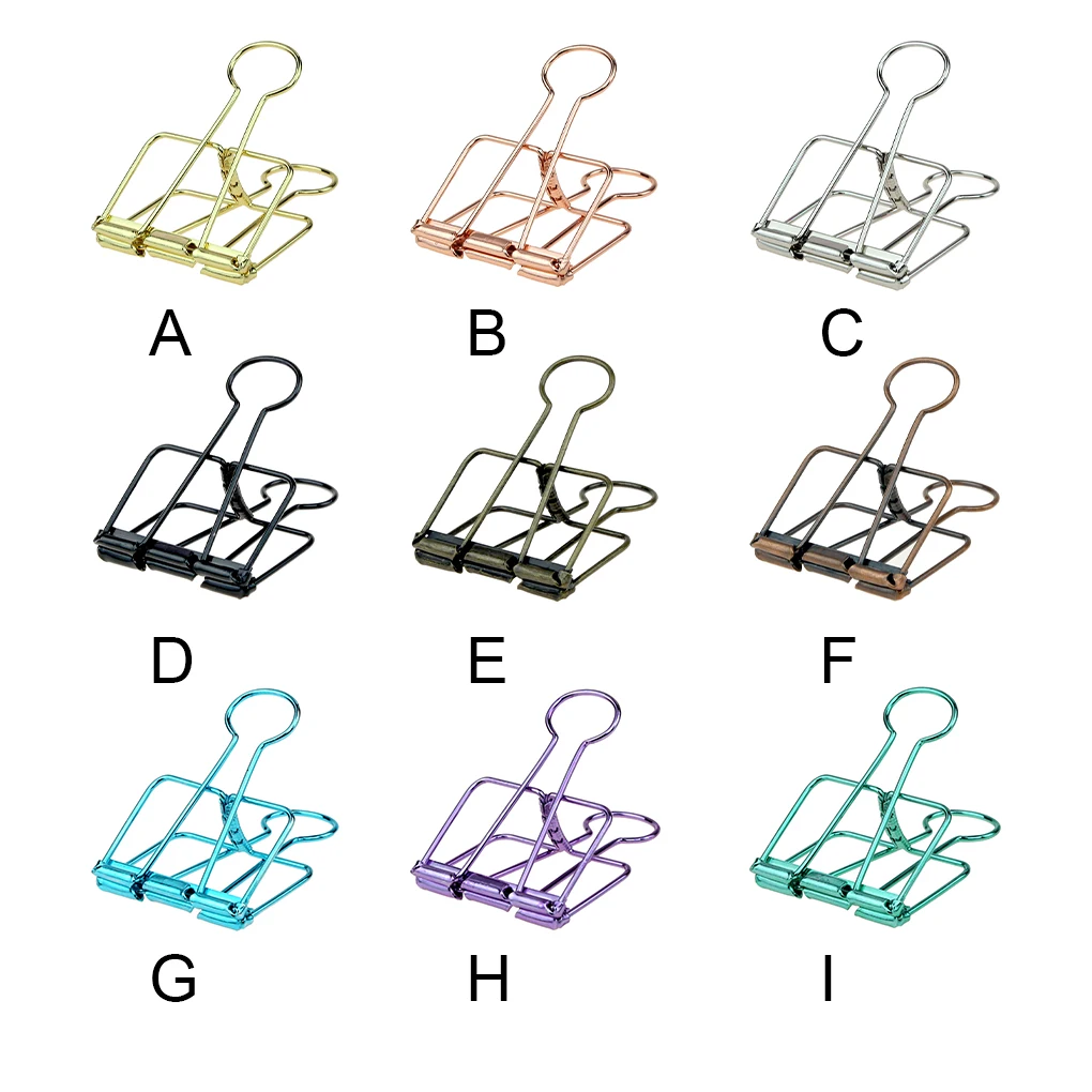 

20 Pieces Metal Paper Clip Electroplated Solid Color Replacement Home School Examination Papers Clips Accessories