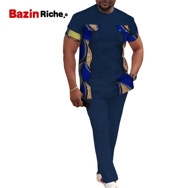 Костюм спортивный мужской повседневный футболка с коротким рукавом и штаны