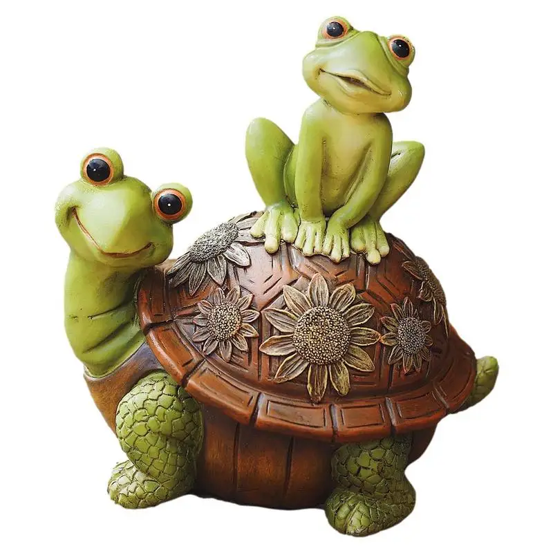 

Декоративная Реалистичная лягушка из смолы для сада, милая фигурка двора, Водонепроницаемая яркая цветовая проекция для сада