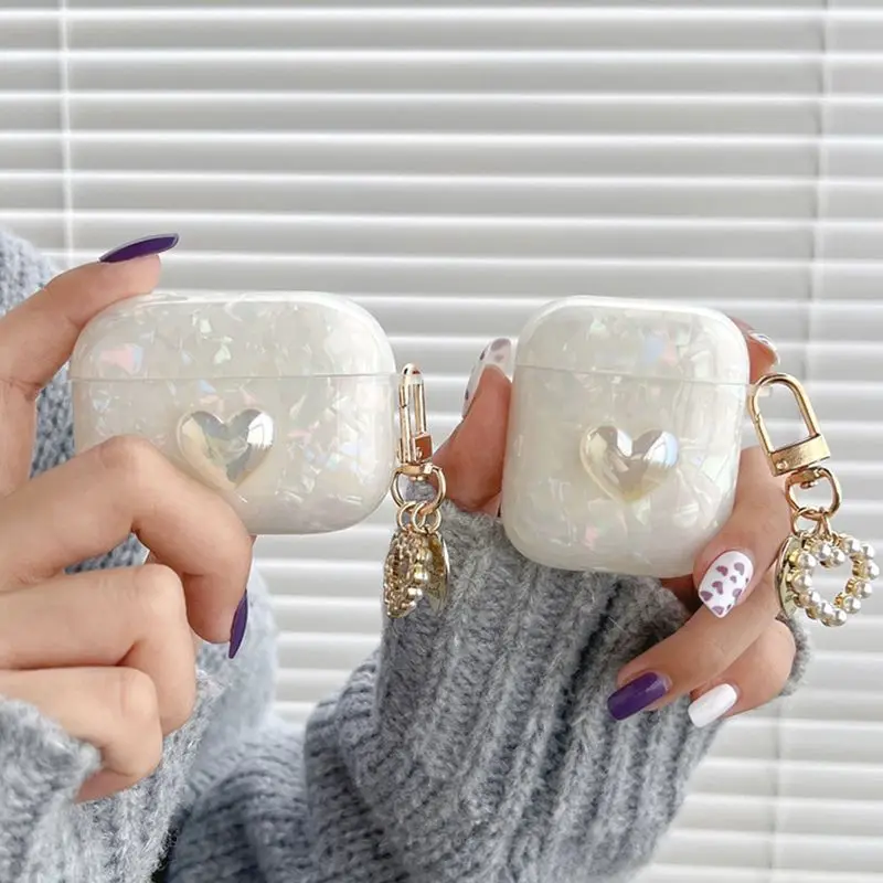 

For AirPods Pro 2 Case Luxury Girls Pearl Shell Pattern Case for AirPods Pro2 Pro 3 2 Case Air Pods Pro 2nd Soft Silicone Cover