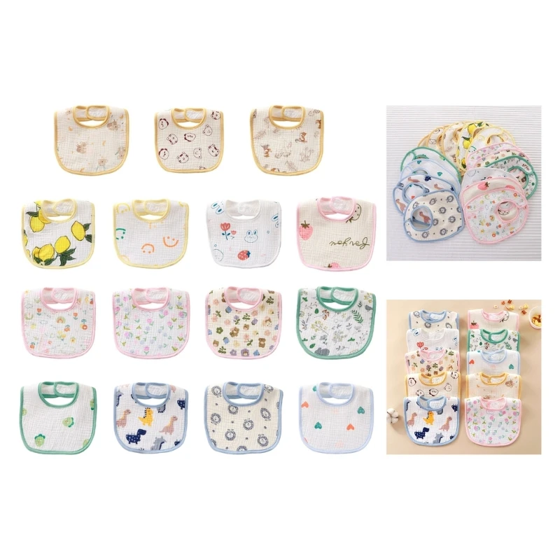 

Ткани для отрыжки, детские нагрудники, слюнявый фартук, 6-слойный U-образный хлопковый слюнявый фартук X90C