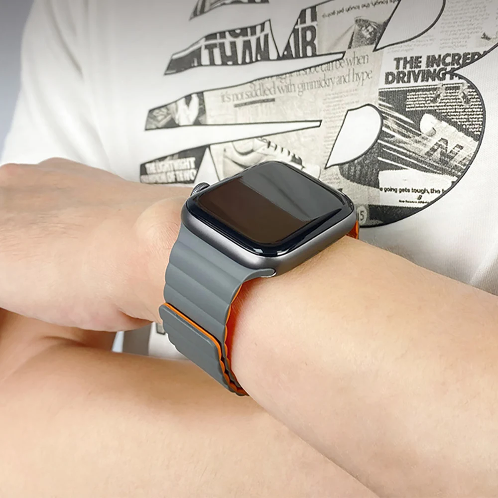 Silicone Magnetic Loop Strap for Apple Watch Band 49mm 45mm 41mm 44mm 40mm 42mm 38mm Bracelet Wristband for iWatch Ultra 87654SE