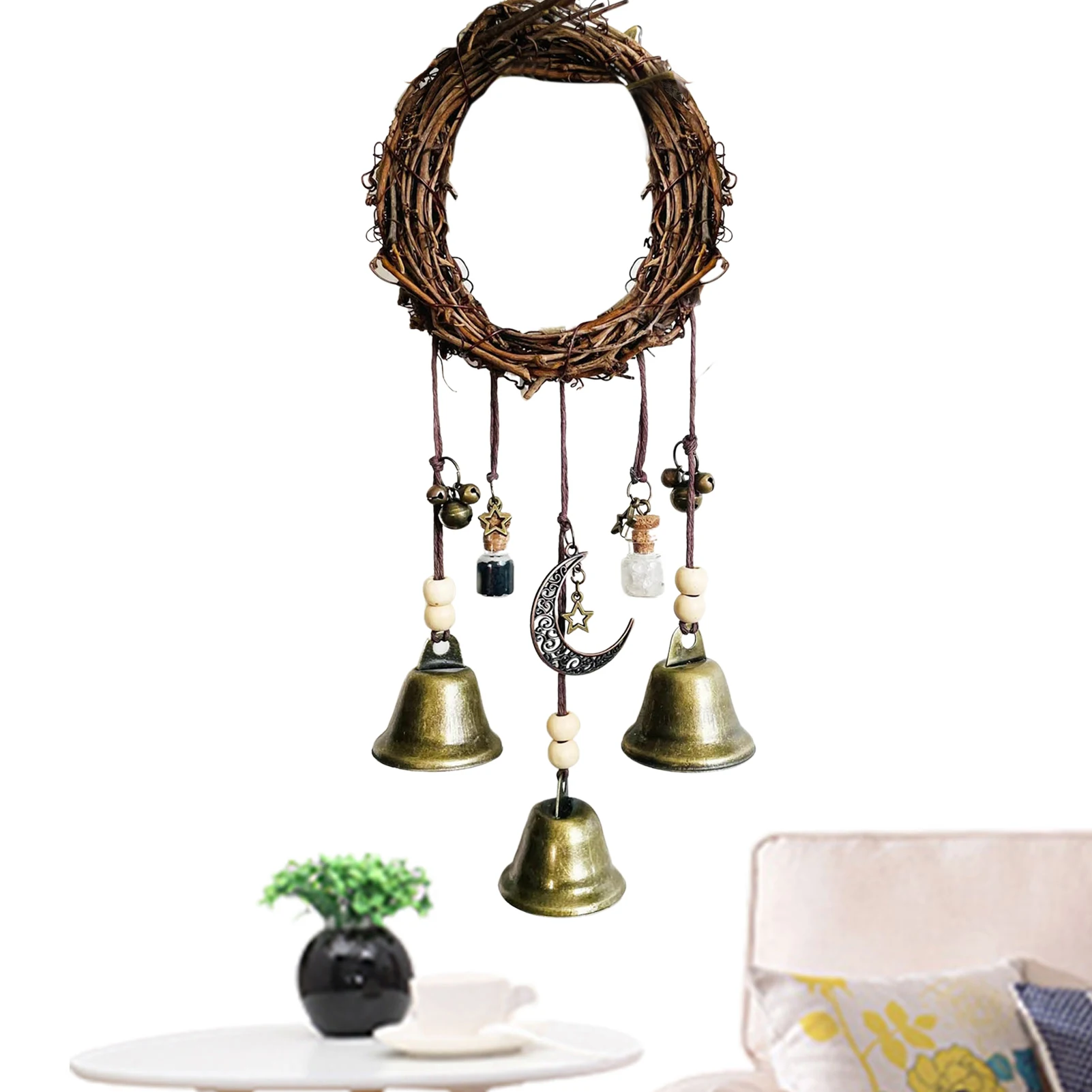 

Witch Bells Protection Durable Witch Wind Bells Witchy Things Clear Negative Energy Witchcraft Supplies For Boho Home Decor