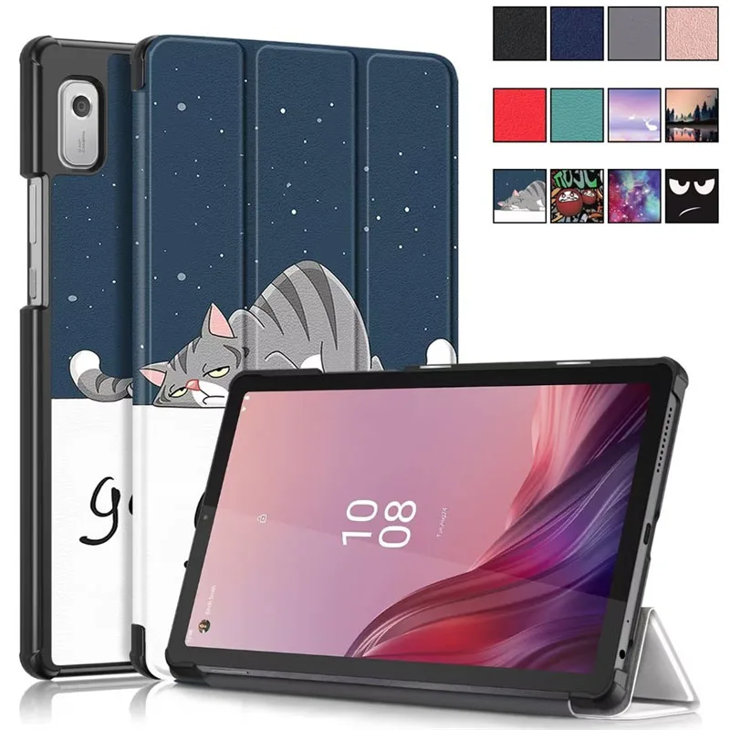 

For Lenovo Tab M9 Case TB-310FU 9 inch 2023 PU Leather Tri-Folding Stand Magnetic Flip Stand Cover for Lenovo Tab M9 Tablet Case