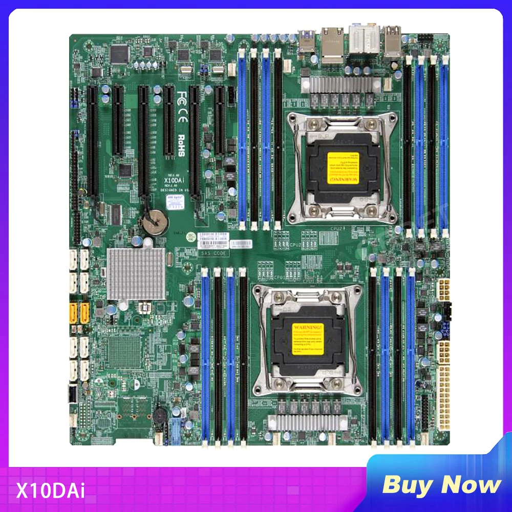 X10DAi Industrial Package Motherboard For Supermicro Two-way Workstation C612 2011 Multi-graphics Video Clip Image Rendering