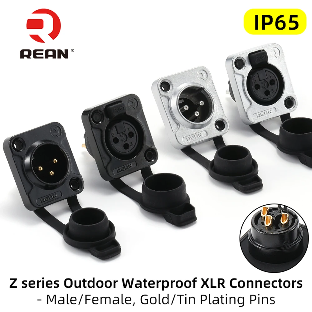 Neutrik's REAN IP65 Открытый пыленепроницаемый кабельный разъем XLR 3-контактный