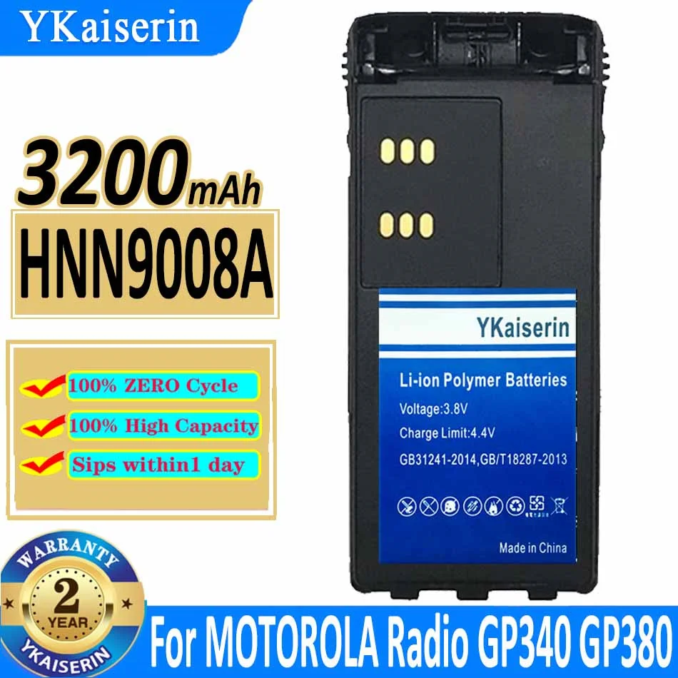 

YKaiserin Battery HNN9008A 3200mAh For MOTOROLA Radio GP340 GP380 GP640 GP680 GP320 HT1250 HT750 GP328 GP338 PRO5150 MTX850