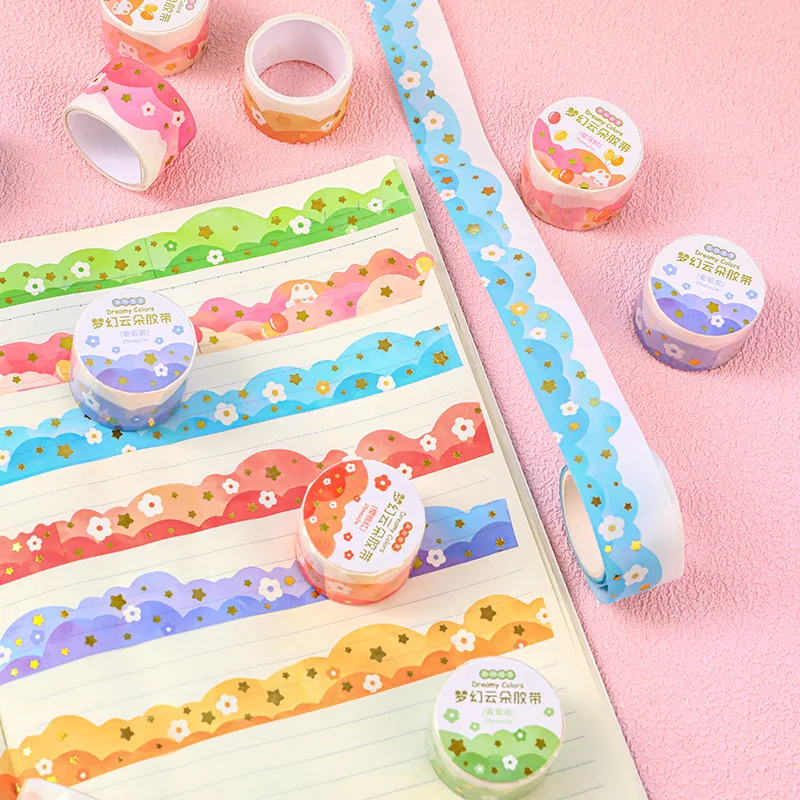 

25mm*2M Colorful Clouds Washi Tapes Decorative Hand Account Album Diary Scrapbooking DIY Masking Tape Kawaii Korean Stationery