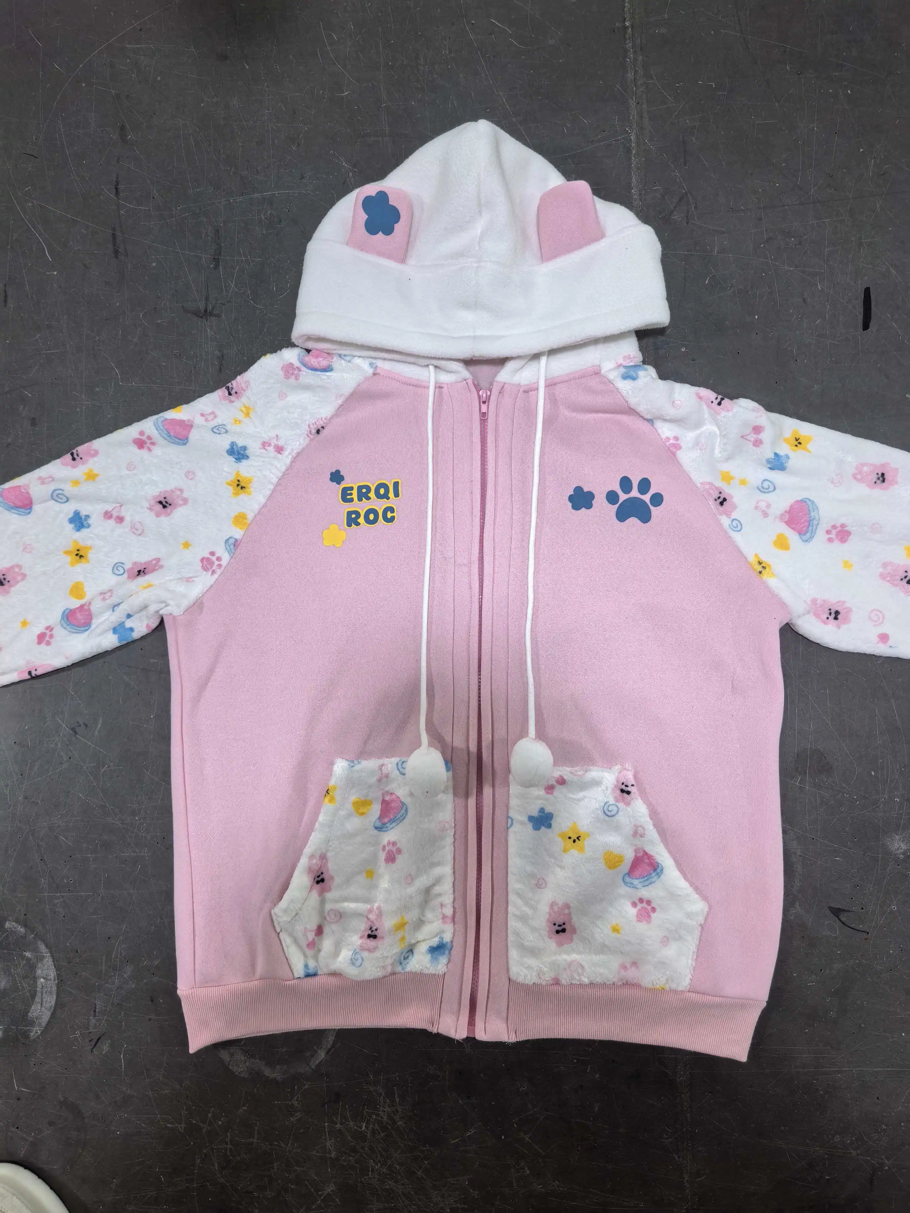 Фото Autumn Japanese Kawaii Sweet Zipper Hoodie Jacket Women Print Design Sweatshirt Harajuku 2000s Warm Tops Clothes Korean Fashion №2