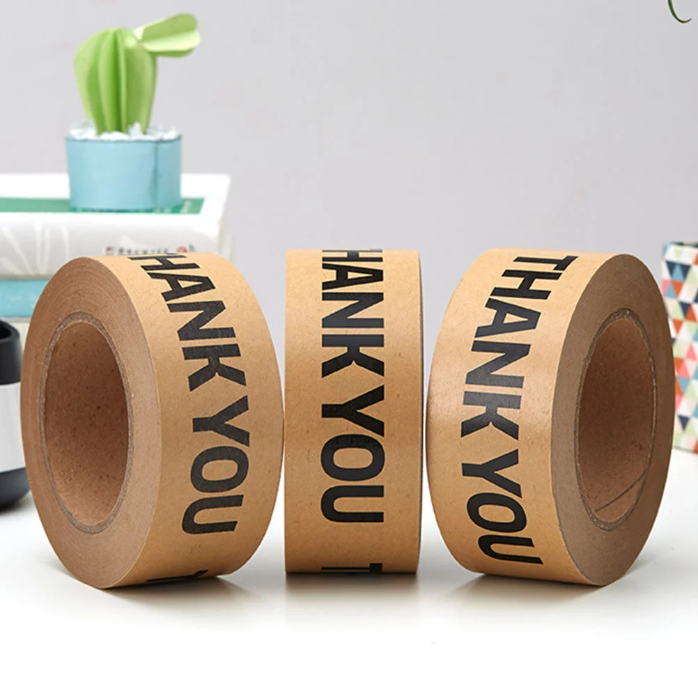 Kraft Paper Tape Packaging Creative Gummed Writable Delivery Packing Shipping Box Sealing