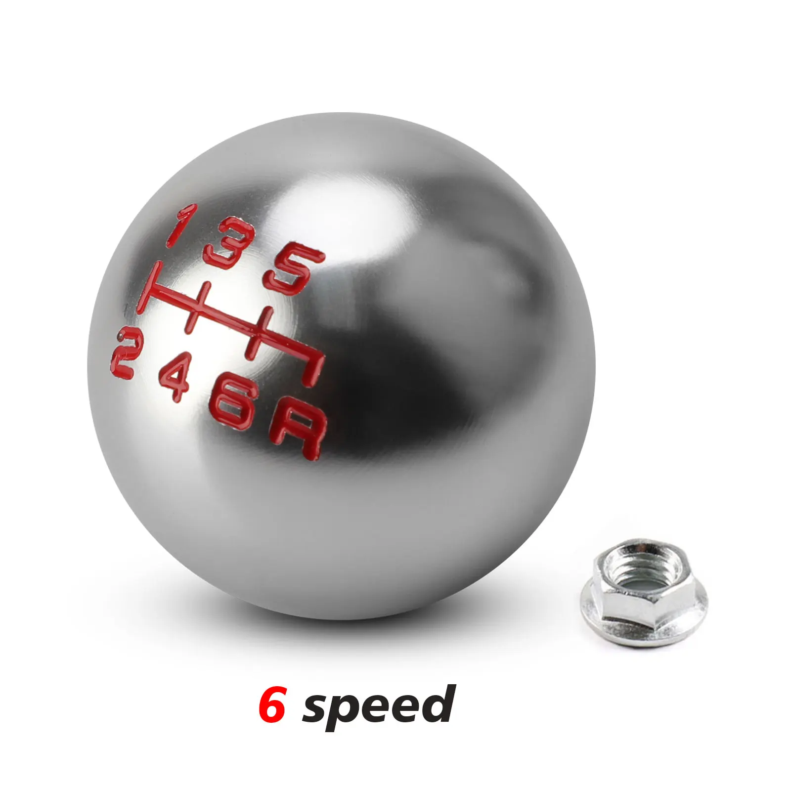 

Ручка переключения передач с адаптером M10, автоматическая Серебристая круглая шаровая ручка переключения передач, 5/6 скоростей