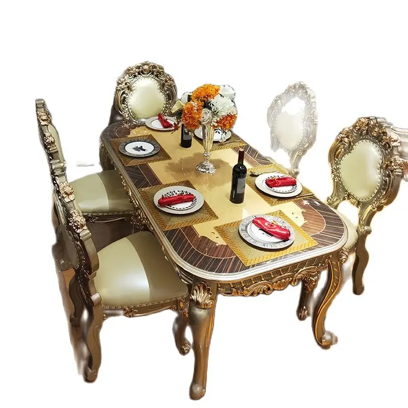 high quality  European modern 1.8m dining table set one table( with 8 chairs) retangle dining zx01