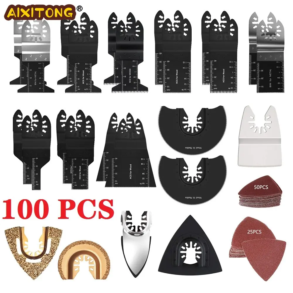

100 шт. многофункциональные лезвия для пилы, колеблющееся полотно, биметаллический прецизионный пильный инструмент для ремонта Dewalt, аксессуары для резки