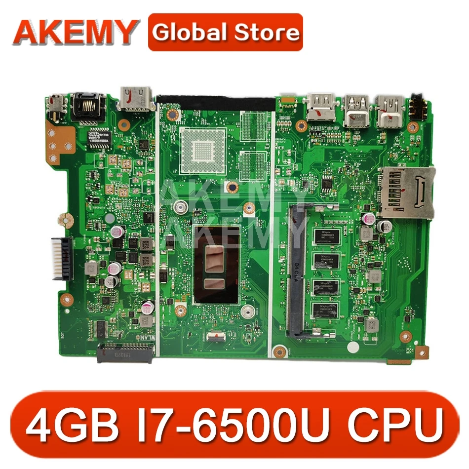 

AKemy X441UA Laptop motherboard for ASUS X441U X441UV X441UAK F441U A441U original mainboard 4GB-RAM I7-6500U CPU