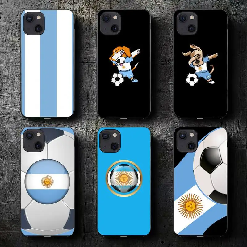 

Чехол для телефона для фанатов Аргентины I love Football для iPhone 11 12 Mini 13 14 Pro XS Max X 8 7 6s Plus SE XR
