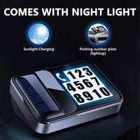 luminous led digital temporary parking plate solar lights 0 9 charging parking card car sticker led number stickers