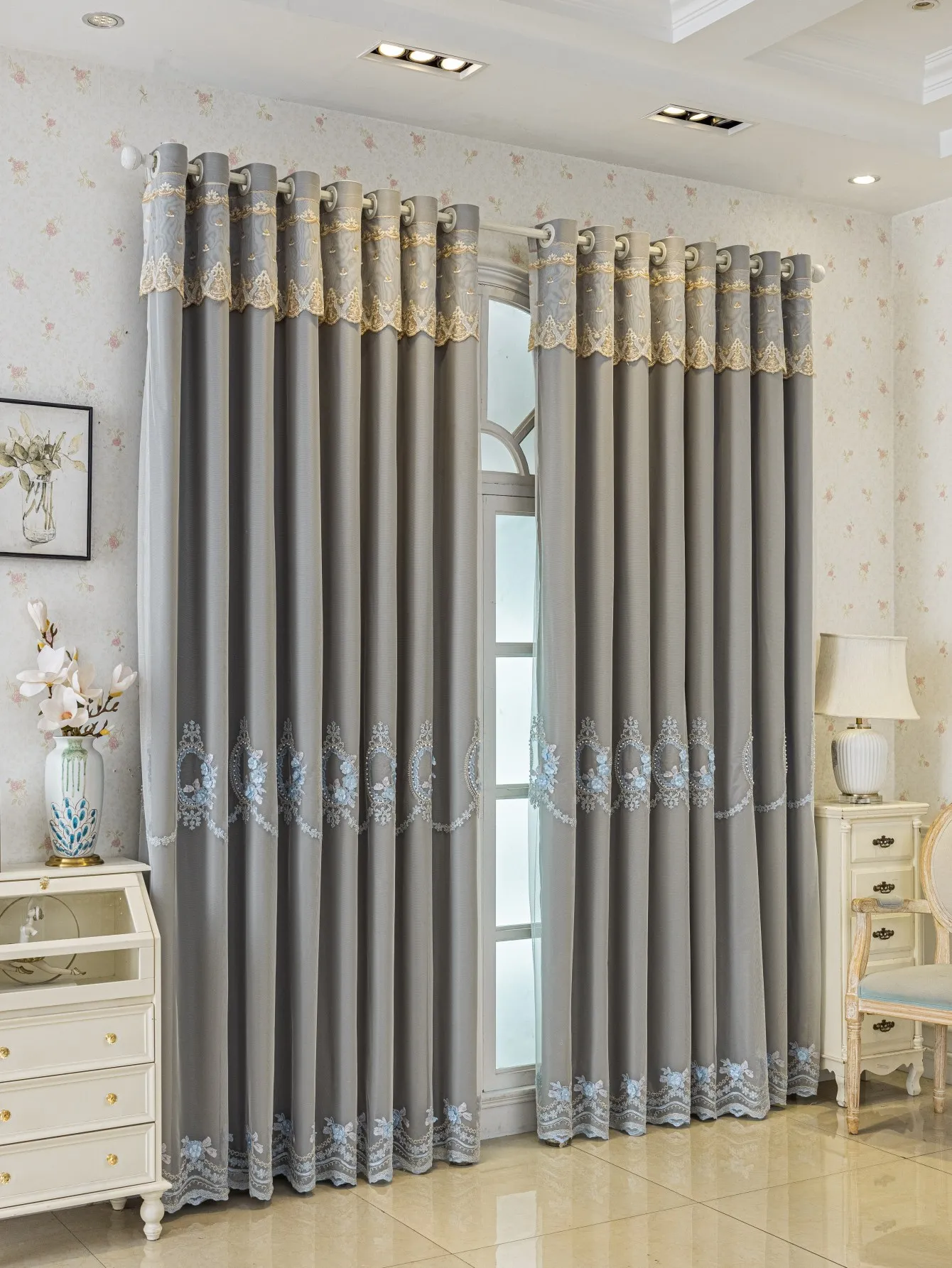 Современная фотоизоляционная занавеска с американской вышивкой