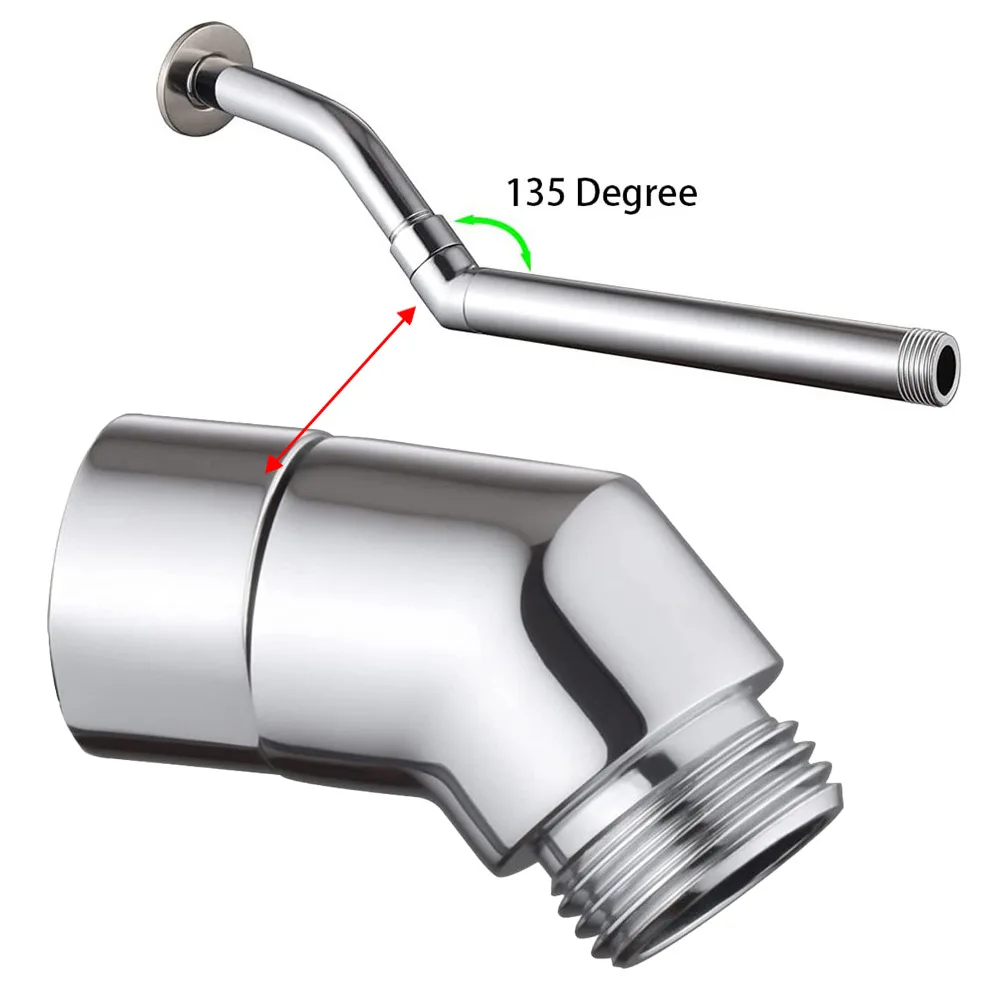 

Shower Head Adapter G 1/2 Connections Chrome Angle Female Thread And Male Thread Elbow Hand Shower Top Spray Elbow