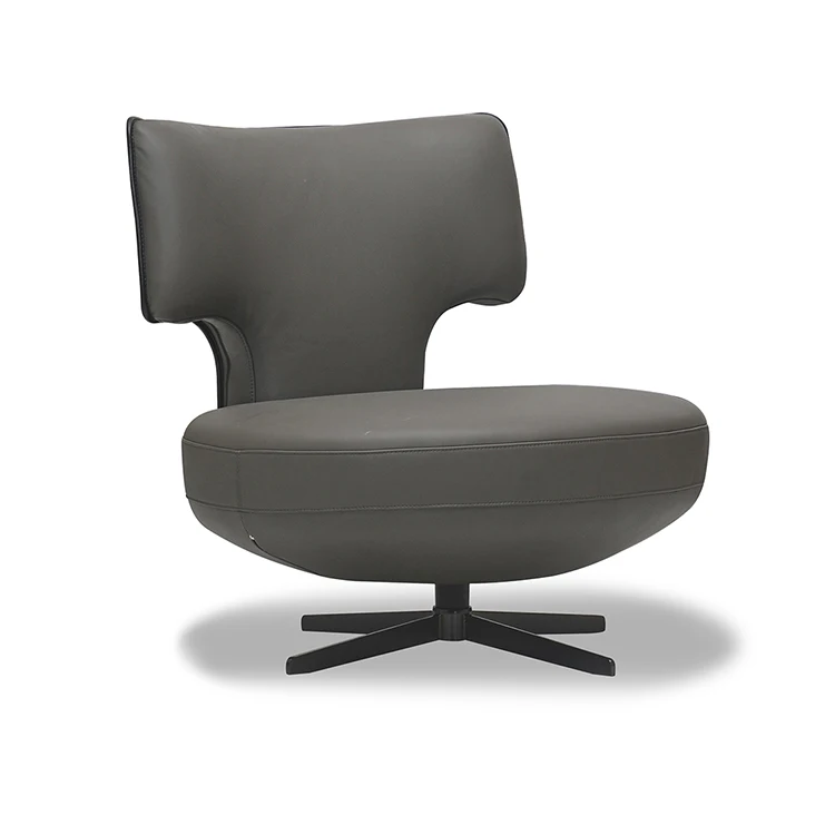 

Steel-land Creative design high back single lounge chair cozy stylish metal leather leisure chair for living room