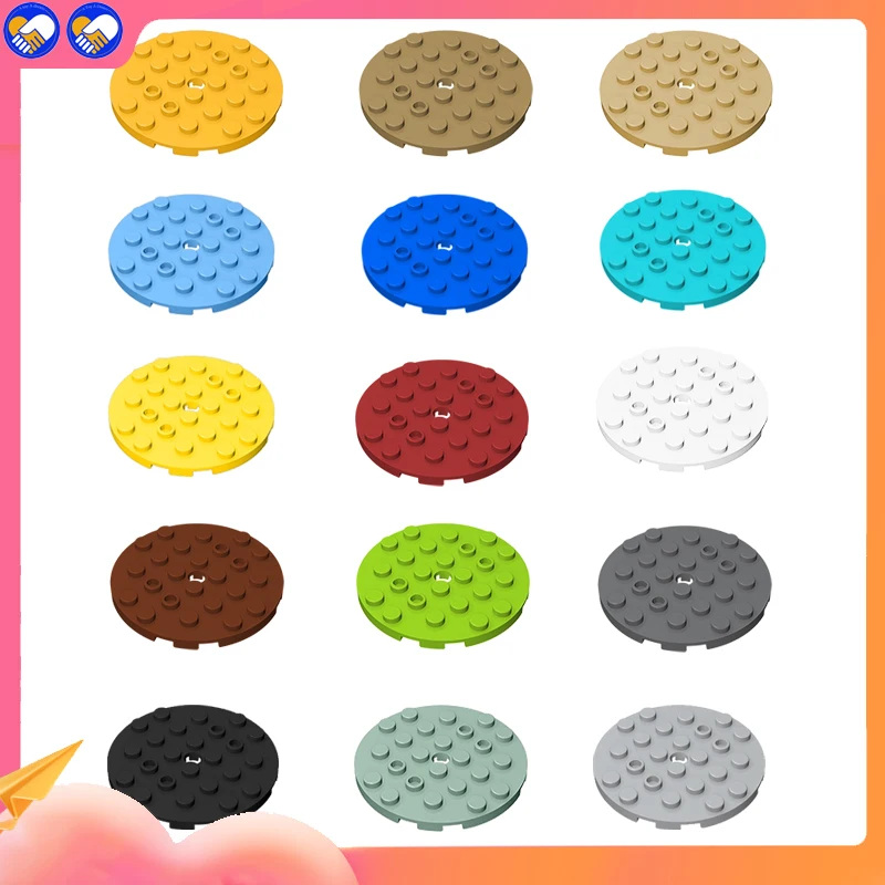 

20pcs 6X6 Round With hole Plate DIY enlighten Building block brick 11213 Compatible With Assembles Particles Kid Toys Gift