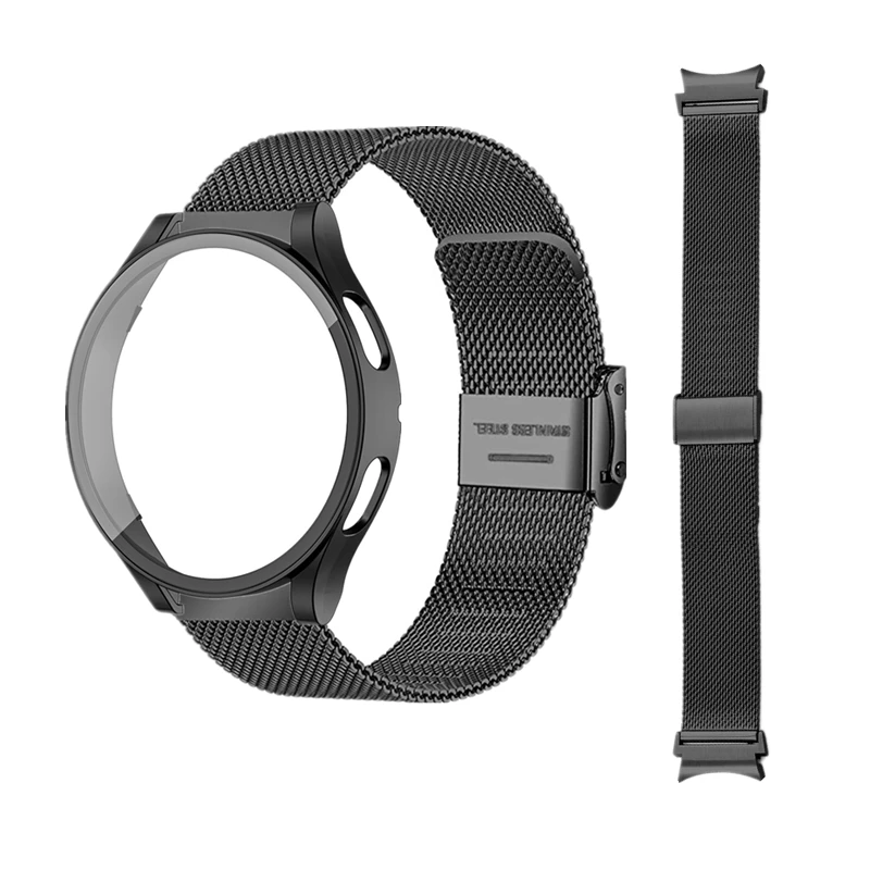 

Корпус + ремешок «Миланская петля» без зазоров для Galaxy Watch 4, ремешок 44 мм 40 мм, браслет из нержавеющей стали, бампер для Galaxy Watch 4 Classic 44 мм 46 мм