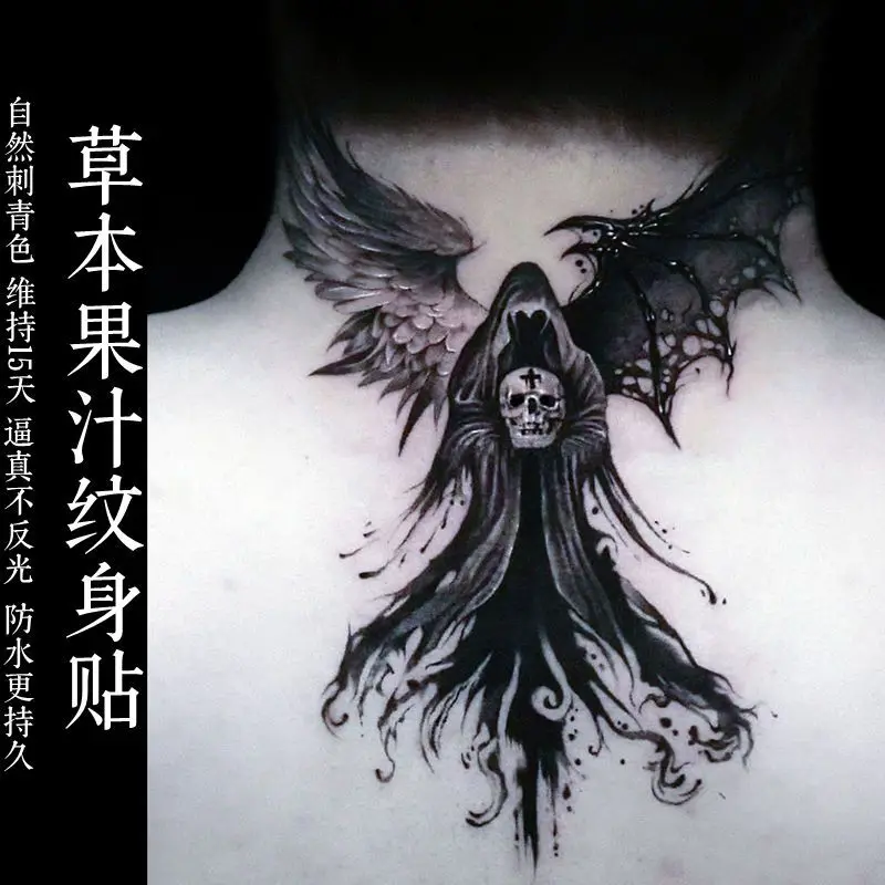 

Goth Tattoos Temporary Waterproof Tattoo Stickers Punk Devil Carnival Demon Herbal Grim Reaper Lasting Tatoo Cute Art Fake Tatto