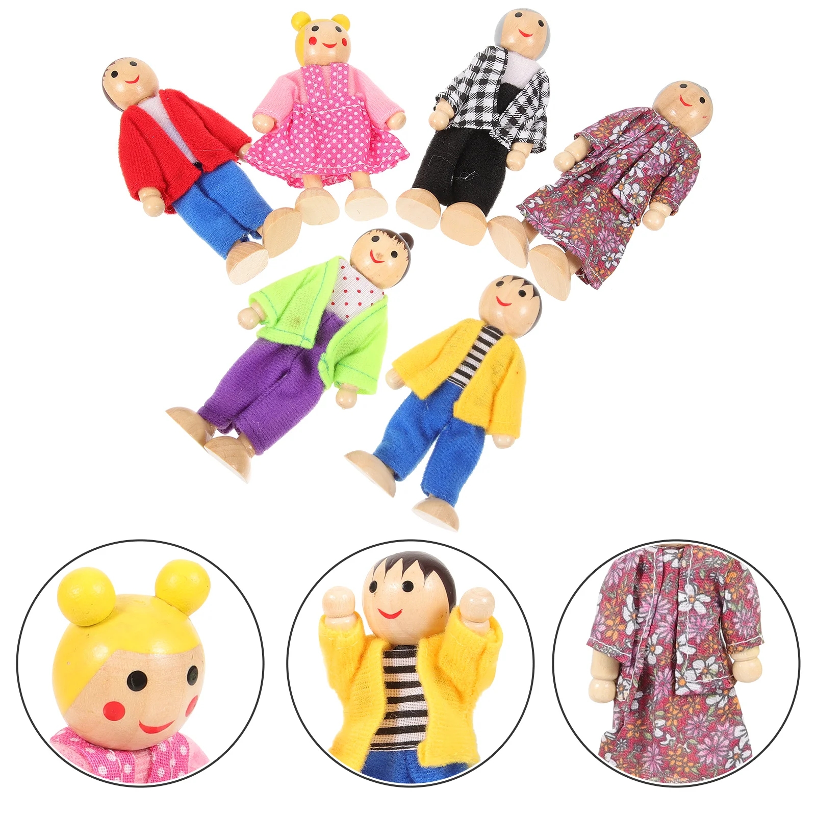 

Деревянные игрушки для ролевых игр, куклы, крошечные люди, фигурки, игровой дом Aldult, семья для малышей, дети, ребенок