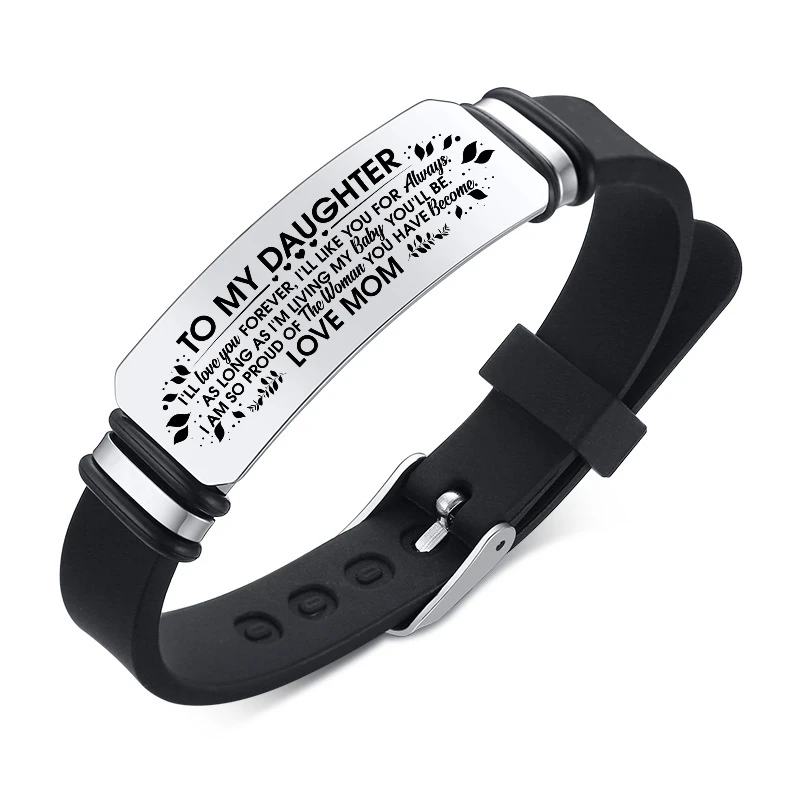 Браслет из нержавеющей стали с индивидуальной гравировкой регулируемые