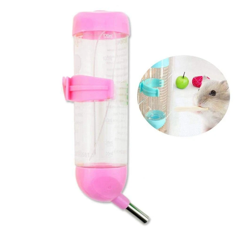 

Retail 4X Pet Dog Water Dispenser, Hanging Automatic Water Drinking Feeder With No Drip Stainless Steel Ball 125ML(Pink)