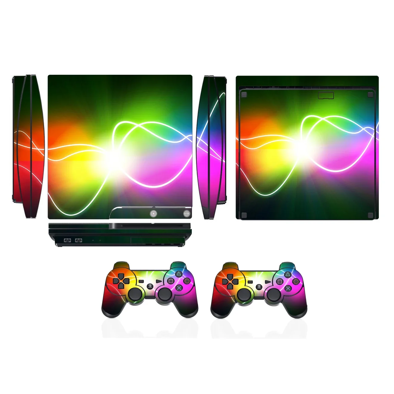 Виниловая наклейка для Sony PS3 Slim COOL COLOUR Rainbow 3452