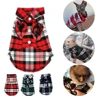 Модные рубашки для домашних животных, летняя Классическая клетчатая одежда для домашних животных, одежда для маленьких собак, французского бульдога, щенка, футболка для собак, одежда для домашних животных